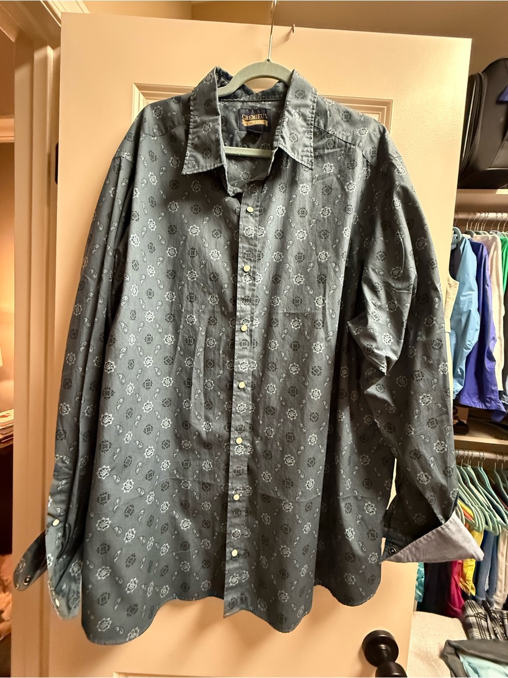 Daniel Cremieux Men's Gray Patterned Button-Down Shirt
